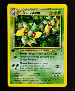 2000 Pokemon BELLOSSOM Neo Genesis 1ST EDITION HOLO Set Card 3/111 PERFECT SWIRL - Image 3