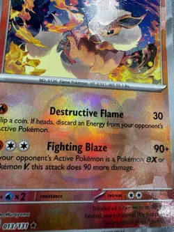 Pokemon TCG Flareon Master Ball Reverse Holo Card 013/131 Prismatic Evolutions - Image 3