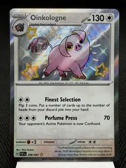 Oinkologne 208/091 - Shiny Holo Rare - Paldean Fates Pokemon Card MINT - Image 1