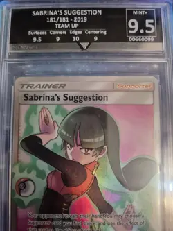 Sabrina's Suggestion 181/181 Team Up Full Art Get Graded 9.5 Mint+ Pokemon Card - Image 5