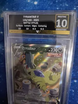 Tyranitar V 155/163 Battle Styles Get Graded 10 Pristine Pokemon Tcg Card Rare - Image 4
