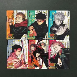 S3474 Set of 6 Jujutsu Kaisen Weekly Shonen Jump 55th Anniversary Cards D2 - Image 1