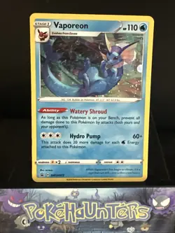 Pokemon Card Vaporeon SWSH072 Black Star Promo Holo Rare Near Mint - Image 1