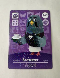 Brewster 302 Amiibo Nintendo Animal Crossing Card - Image 1