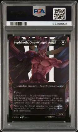 2025 MTG FINAL FANTASY SURGE FOIL #0527 SEPHIROTH, FABLED SOLDIER PSA 10 - Image 2