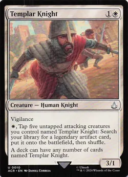 Templar Knight MTG Magic The Gathering Common Near Mint Acr Assassin Creed Magic - Image 1