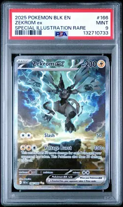2025 POKEMON BLACK BOLT ZEKROM EX 166/086 SPECIAL ILLUSTRATION RARE PSA 9 MINT! - Image 3