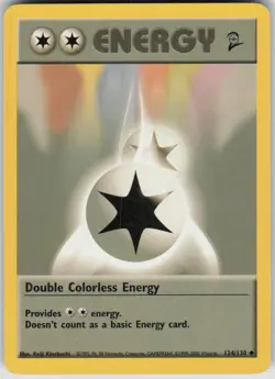 Pokemon Double Colorless Energy Uncommon Base Set 2 124/130 MP - Image 1