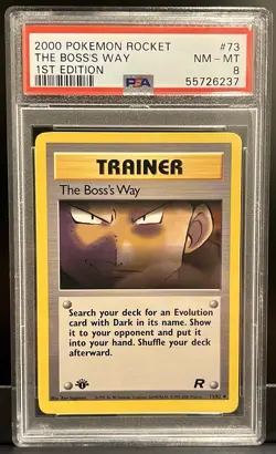 2000 Pokemon Rocket Trainer The Boss’s Way 1st Edition PSA NM-MT 8 VINTAGE - Image 1