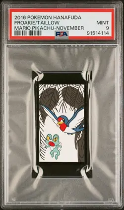 Pokemon Froakie & Taillow November Mario Pikachu Hanafuda 2016 PSA 9 MINT - Image 1