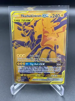 Pokemon Pikachu & Zekrom GX Tag Team SM248 Sun & Moon Promo NM. - Image 1