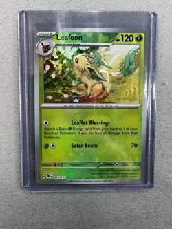 Pokemon Prismatic Evolutions Leafeon Master Ball Reverse Holo 005/131 MINT - Image 1