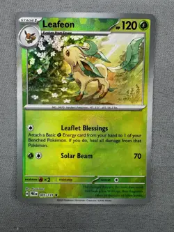 Pokemon Prismatic Evolutions Leafeon Master Ball Reverse Holo 005/131 MINT - Image 2