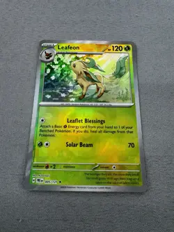 Pokemon Prismatic Evolutions Leafeon Master Ball Reverse Holo 005/131 MINT - Image 4