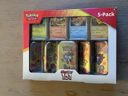 Pokemon Scarlet & Violet - 151 (5-Pack) Mini Tins w/ 4 Promos Costco Bundle - Image 1