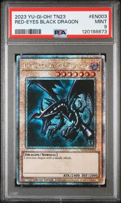 Yugioh Red-Eyes Black Dragon TN23-EN003 Quarter Century Rare PSA 9 - Image 1