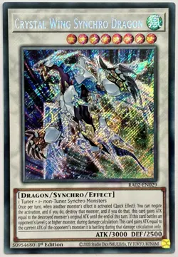 RA02-EN029 Crystal Wing Synchro Dragon - Secret Rare 1st Ed Near Mint YuGiOh - Image 1