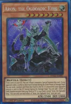 Yugioh! LP Aron, the Ogdoadic King - ANGU-EN007 - Collector's Rare - 1st Edition - Image 1