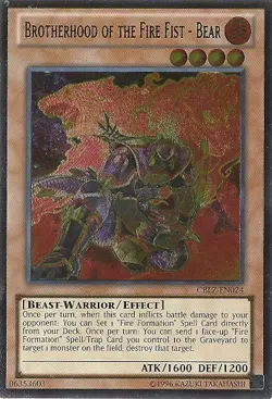 Yugioh! LP Brotherhood of the Fire Fist - Bear - CBLZ-EN024 - Ultimate Rare - Un - Image 1