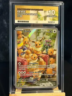 Pokemon Eevee TCG Twilight Masquerade Illustration Rare Card 188/167 Ace 10 - Image 1
