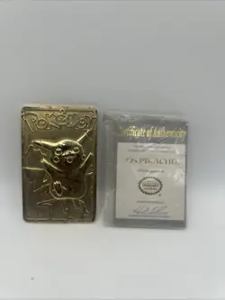1999 Pikachu Pokemon 23k Gold Plated Trading Card Limited Edition Burger King - Image 1