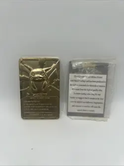 1999 Pikachu Pokemon 23k Gold Plated Trading Card Limited Edition Burger King - Image 2