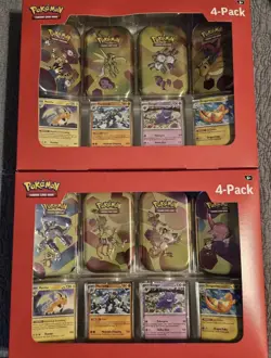 82 Set 1 And Set 2 Pokemon 151 Tins 4 Promo Cards Sams Club Exclusive G2U - Image 1