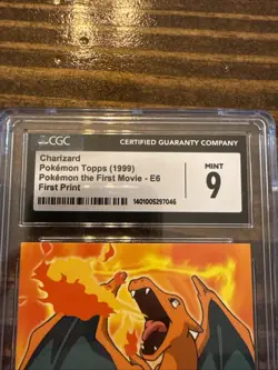 Charizard Topps 1999 cgc 9 MINT the First Movie First Print CGC Pokemon card TV - Image 2