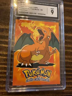 Charizard Topps 1999 cgc 9 MINT the First Movie First Print CGC Pokemon card TV - Image 3