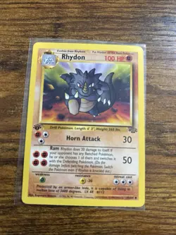 Pokemon TCG Rhydon Jungle 1st Edition Uncommon Card 45/64 - Image 1