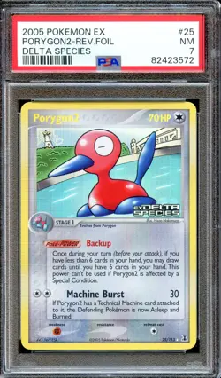 PSA 7 Porygon EX Reverse Foil Delta Species 25/113 Pokemon Card NEAR MINT - Image 1