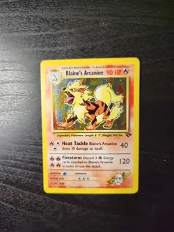 Blaine's Arcanine - 1/132 - Pokemon Gym Challenge Unlimited Holo Rare Card LP - Image 1