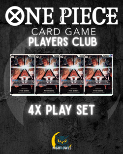 One Piece TCG OP13-082 Five Elders SR x4 Playset Card Game CCG English - Black - Image 1