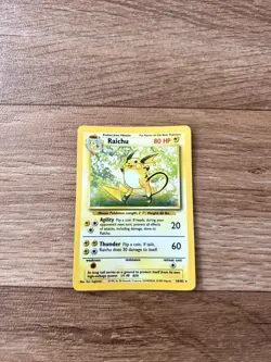 Pokemon TCG Raichu & Nidoking Base Set Holo Rare Card 14/102 Vintage 1999 - Image 1