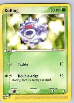 Pokemon TCG Koffing Ruby & Sapphire 54/109 E-Series Regular Common Card LP-NM - Image 1
