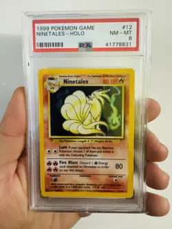 Pokemon Ninetails Holo Card Base Set 12/102 PSA 8 Near Mint - Image 1