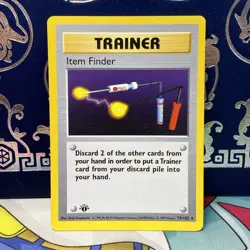 Item Finder 1999 Base Set 1st Edition Shadowless 74/102 Pokemon Card NM - Image 1