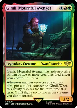 MTG FOIL Gimli, Mournful Avenger - The Lord of the Rings #209 - Image 1