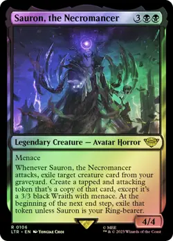 MTG FOIL Sauron, the Necromancer - The Lord of the Rings #106 - Image 1