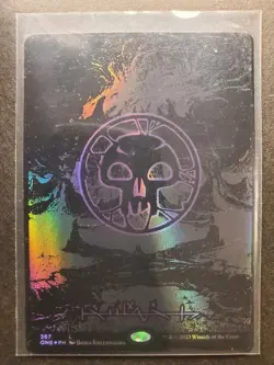 Swamp (Phyrexian) - Full Art (Oil Slick Raised Foil) Phyrexia: All Will Be... - Image 1