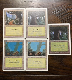 Vintage Magic The Gathering Green Land Mana Pool Lot 5 - Image 1