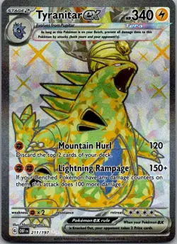 Pokemon TCG Tyranitar ex - Ultra Rare SV03: Obsidian Flames 211/197 NM - Image 1