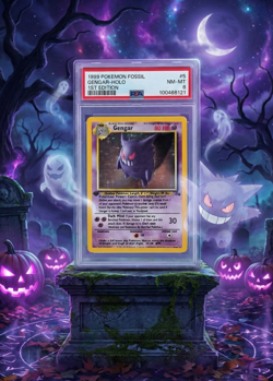 1999 Pokemon Gengar 1st Edition Fossil Holo #5/62 PSA 8 NM-MT - Image 1