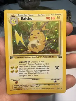 Pokemon TCG Fossil Raichu Holo First Edition - Image 1