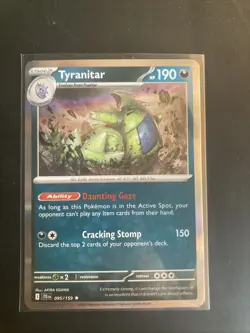 Tyranitar Cosmos Holo 095/159 Mega Evolution Check Lane Blister Promo JTG - Image 1