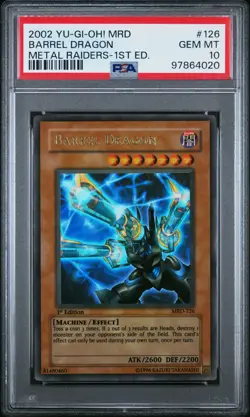 Yu-Gi-Oh! Barrel Dragon MRD-126 1st Edition PSA 10 Gem Mint-Ultra Rare - Image 1