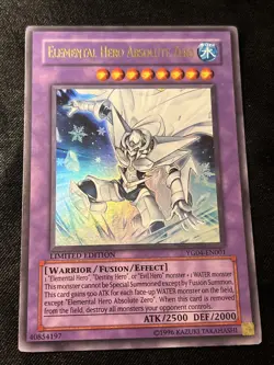 Yugioh Elemental Hero Absolute Zero YG04-EN001 Ultra Rare Limited Edition LP - Image 1
