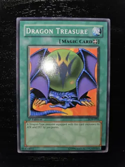 Yugioh TCG Dragon Treasure LOB-092 1st Edition Short Print NA English Vintage - Image 1