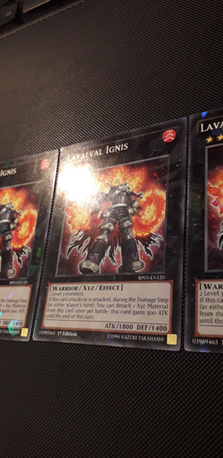 Yu-Gi-Oh! 3x Lavalval Ignis, BP03-EN120, Shatterfoil, 1.Edition, Englisch, NM-EX - Image 3