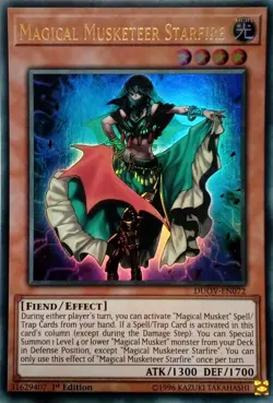 DUOV-EN072 MAGICAL MUSKETEER STARFIRE ULTRA RARE 1ST EDITION YuGiOh CARD - Image 1